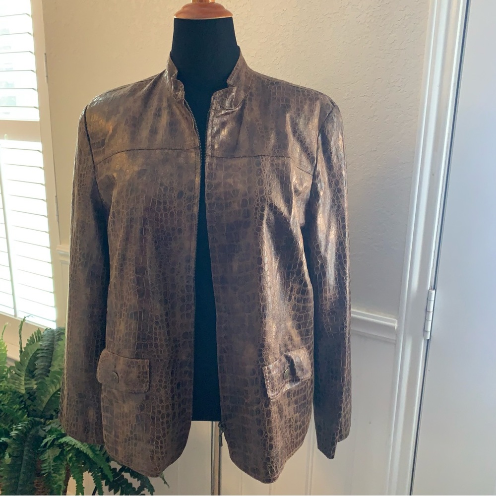 Vintage Alfred Dunner Crocodile print look jacket,  bohemian R&R  style